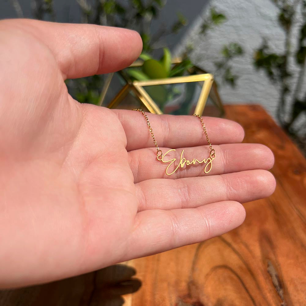 Cursive Name Necklace - No Message Card