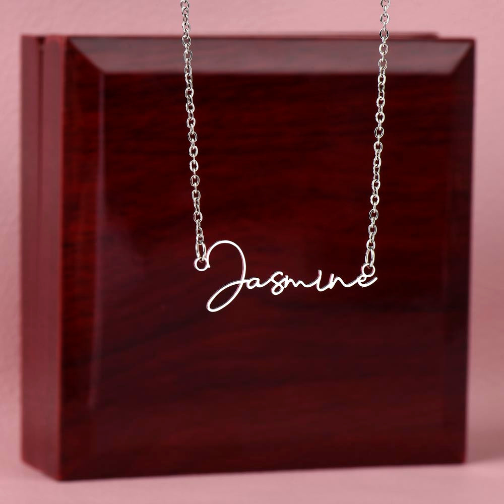 Cursive Name Necklace - No Message Card