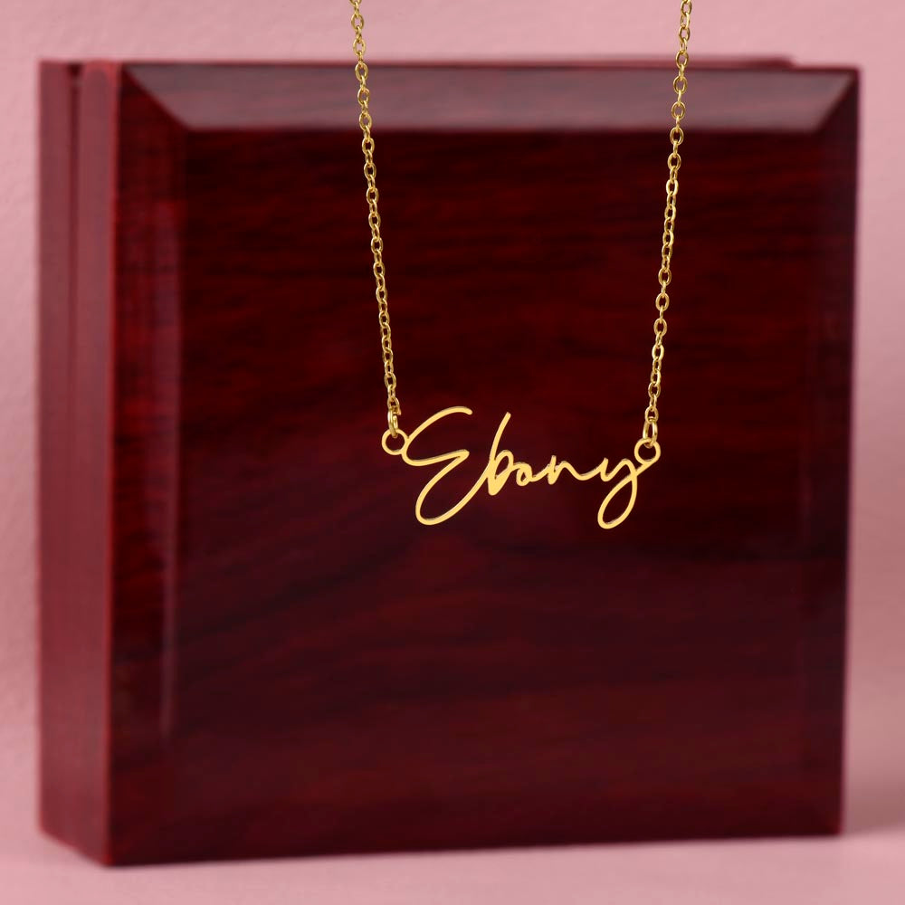 Cursive Name Necklace - No Message Card