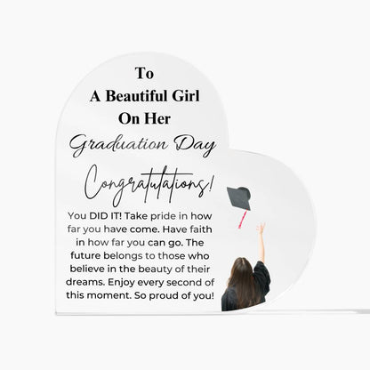 To A Beautiful Girl | Graduation Acrylic | Tossing Cap