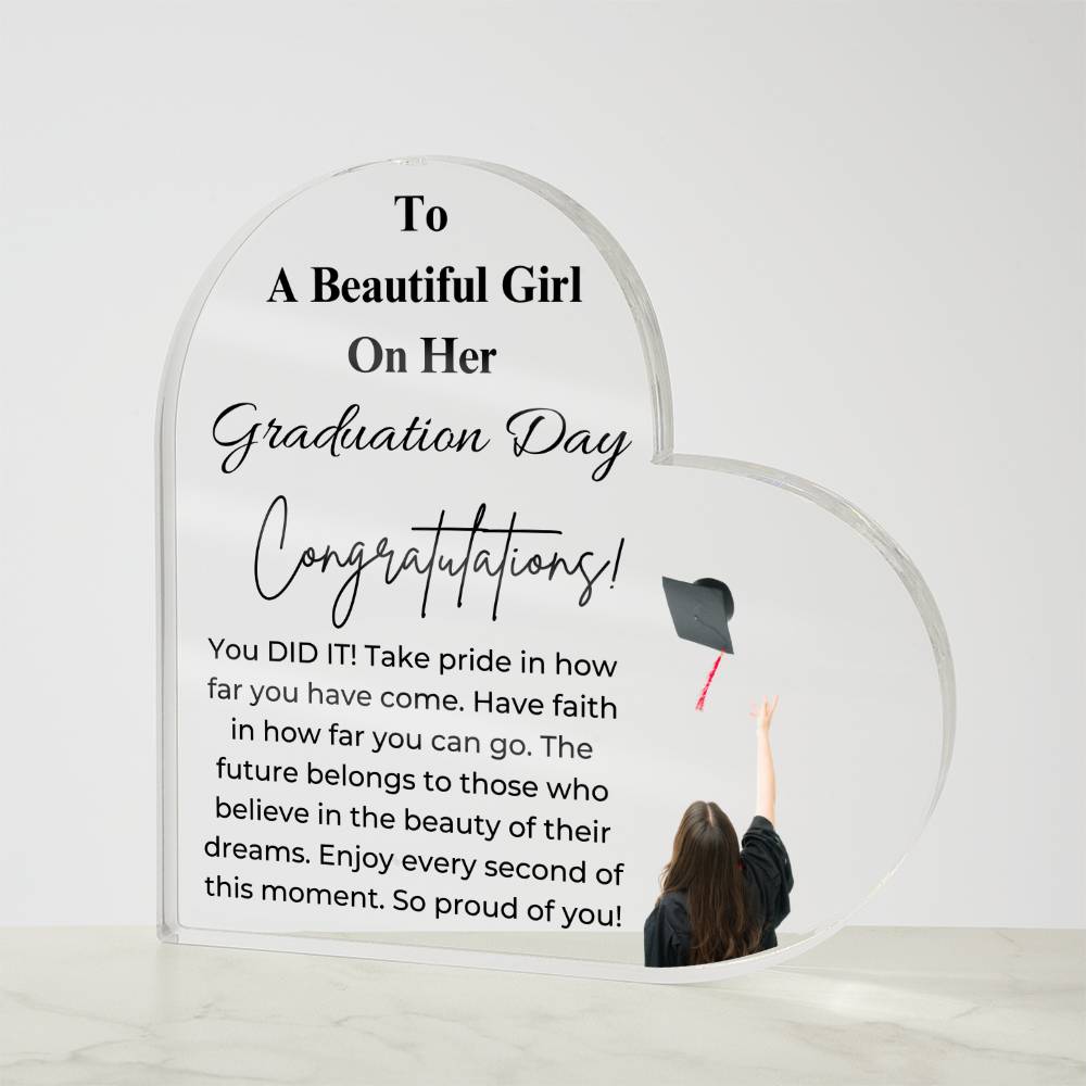 To A Beautiful Girl | Graduation Acrylic | Tossing Cap