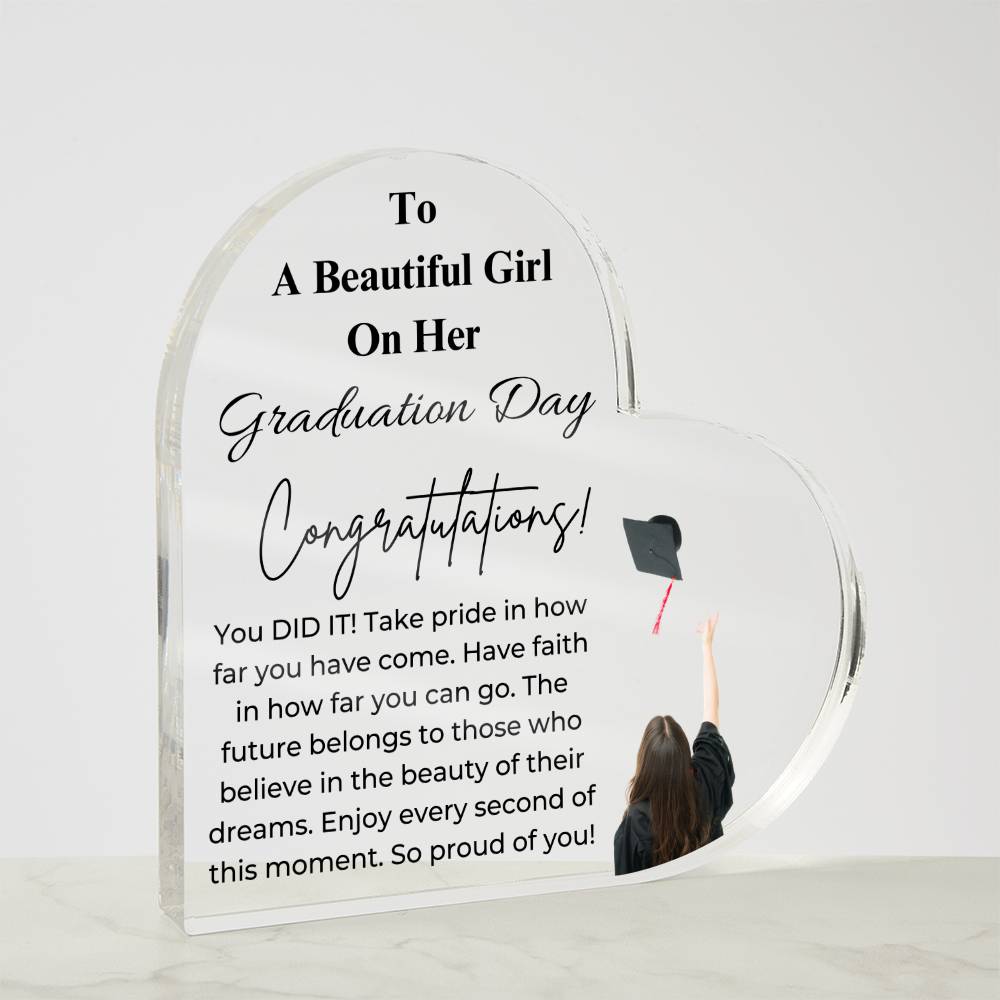 To A Beautiful Girl | Graduation Acrylic | Tossing Cap