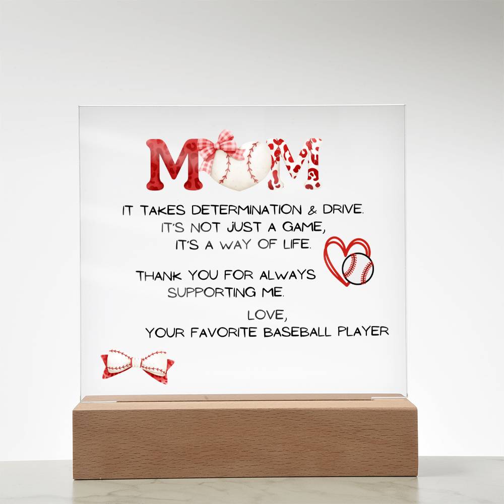 Baseball Mom Acrylic Plaque | Mother's Day Gift