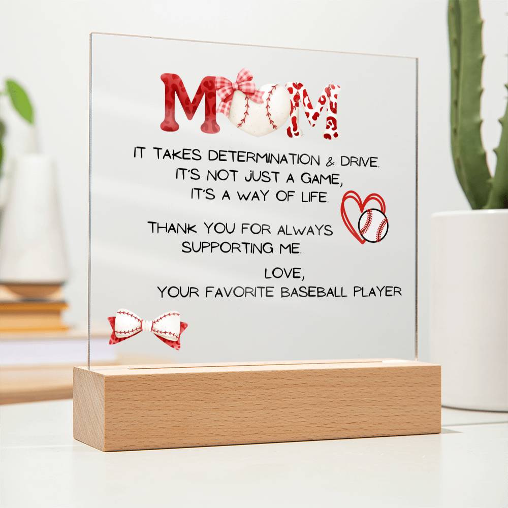 Baseball Mom Acrylic Plaque | Mother's Day Gift