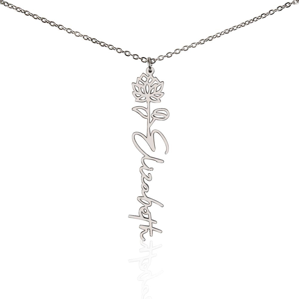 Birth Month Flower Necklace w/ Graduation Message Card