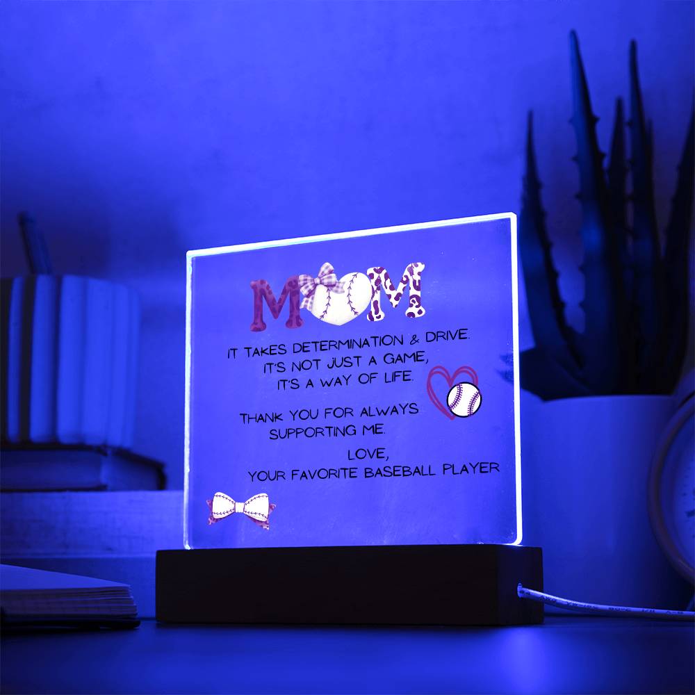 Baseball Mom Acrylic Plaque | Mother's Day Gift