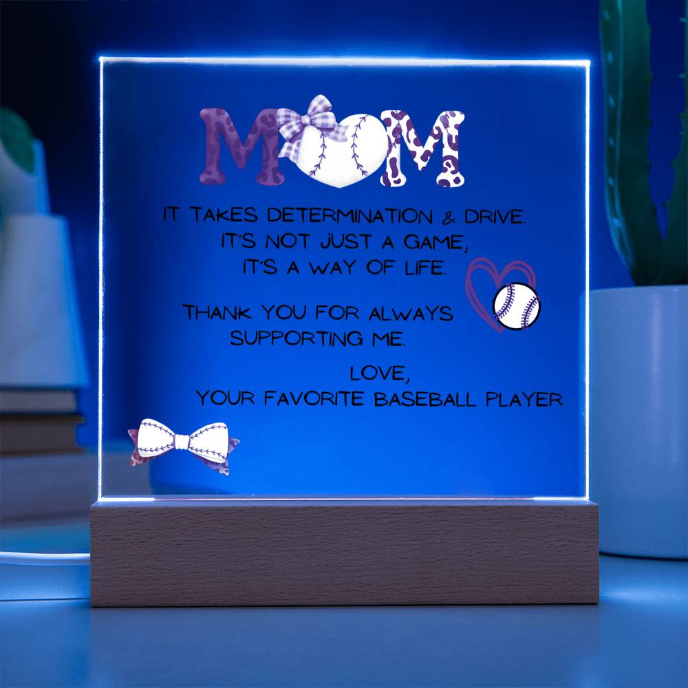 Baseball Mom Acrylic Plaque | Mother's Day Gift