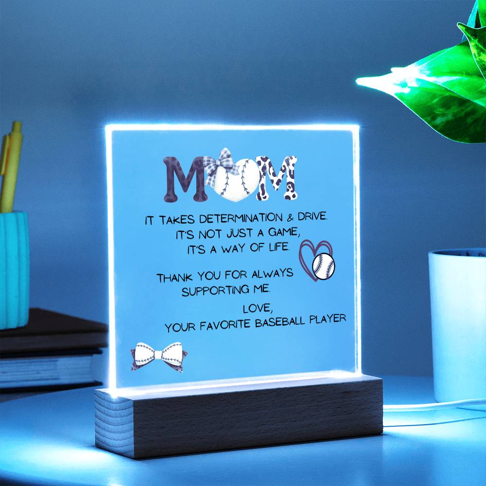 Baseball Mom Acrylic Plaque | Mother's Day Gift