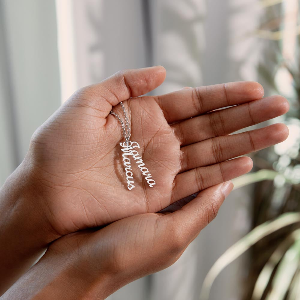 Multi Vertical Name Necklace | For Mom