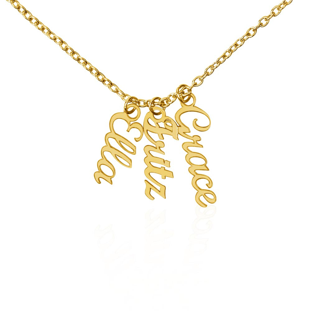 Multi Vertical Name Necklace | For Mom