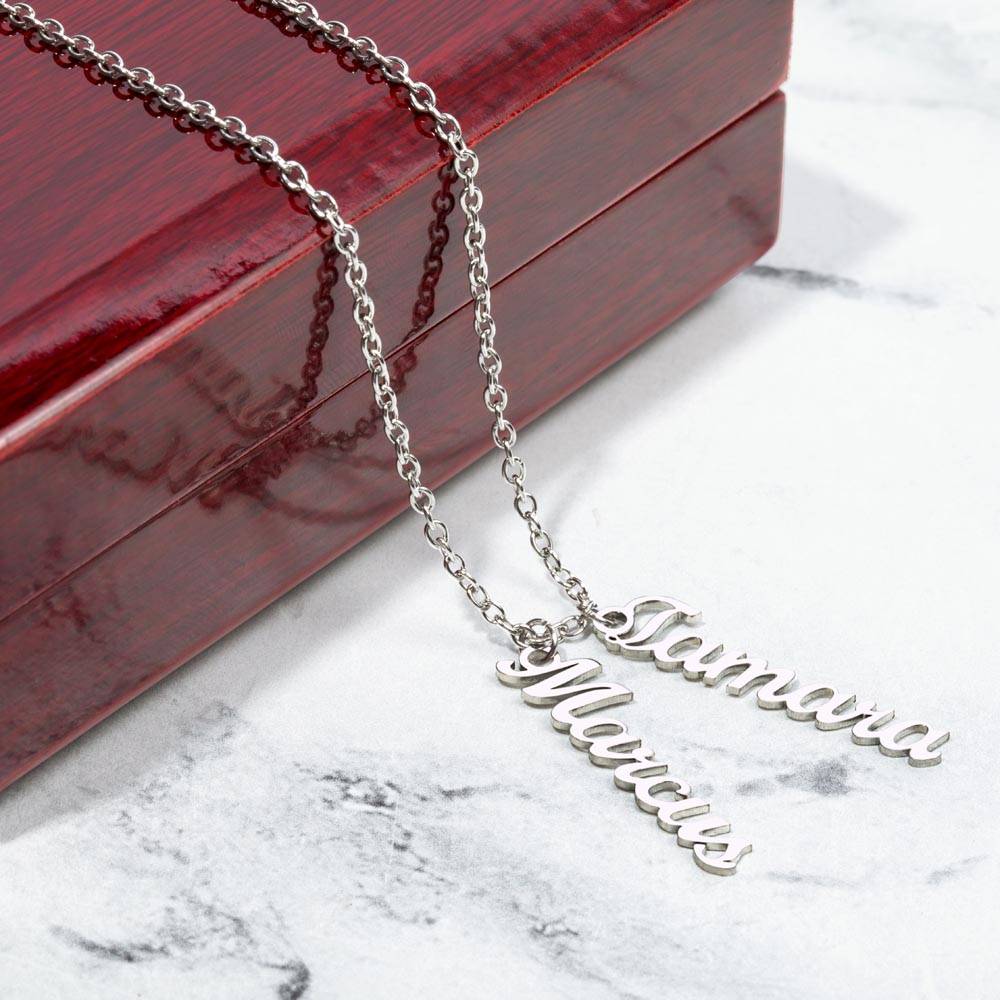 Multi Vertical Name Necklace | For Mom